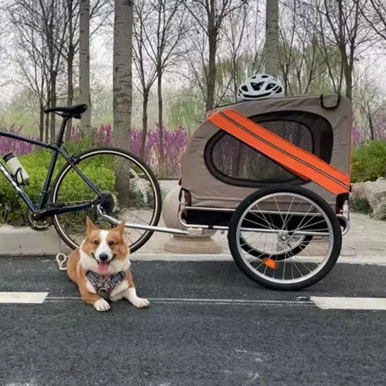 Reboque de bicicleta de bebê de aço inoxidável com trailer de cão de estimação 150*90*105CM Pneus traseiro de 20&quot;