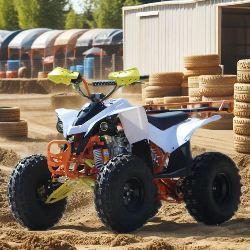 ATV de 110cc de tração automática de cadeia para crianças com tambor dianteiro e freios de disco traseiro